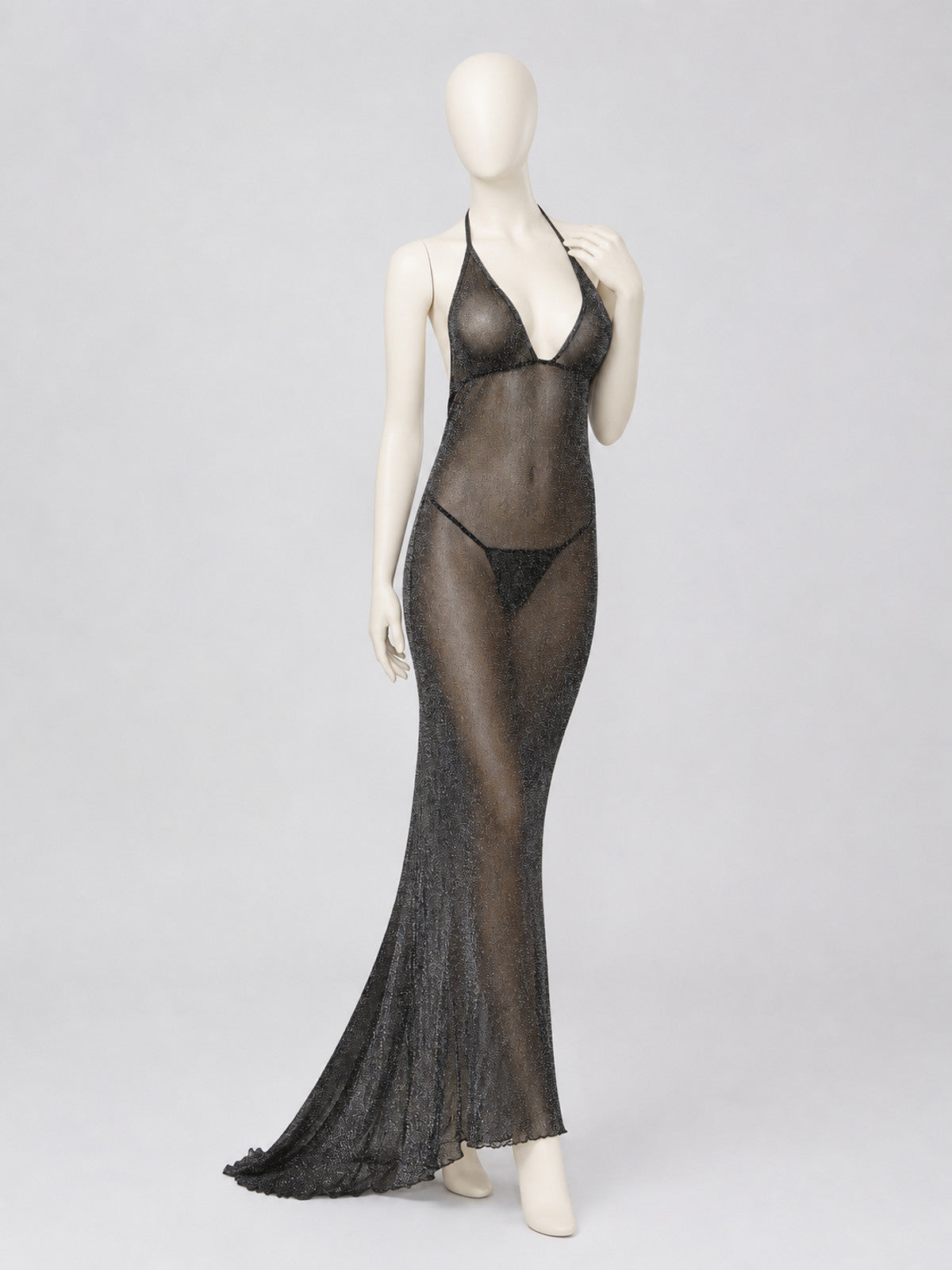 Erotic Sheer Dress with Glitter, M-3XL