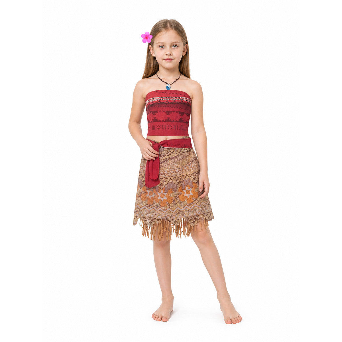 Moana Princess Costume with Skirt and Necklace Costumes detail