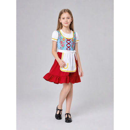 Folk-style costume dress with apron