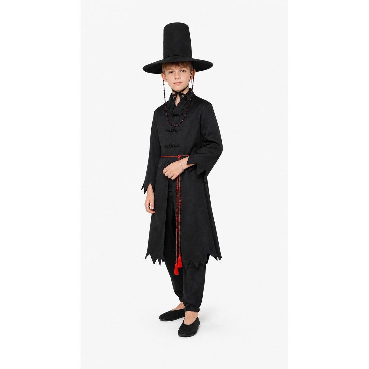 Cosplay Costume with Pointed Hat for Stage Performances on-model front view