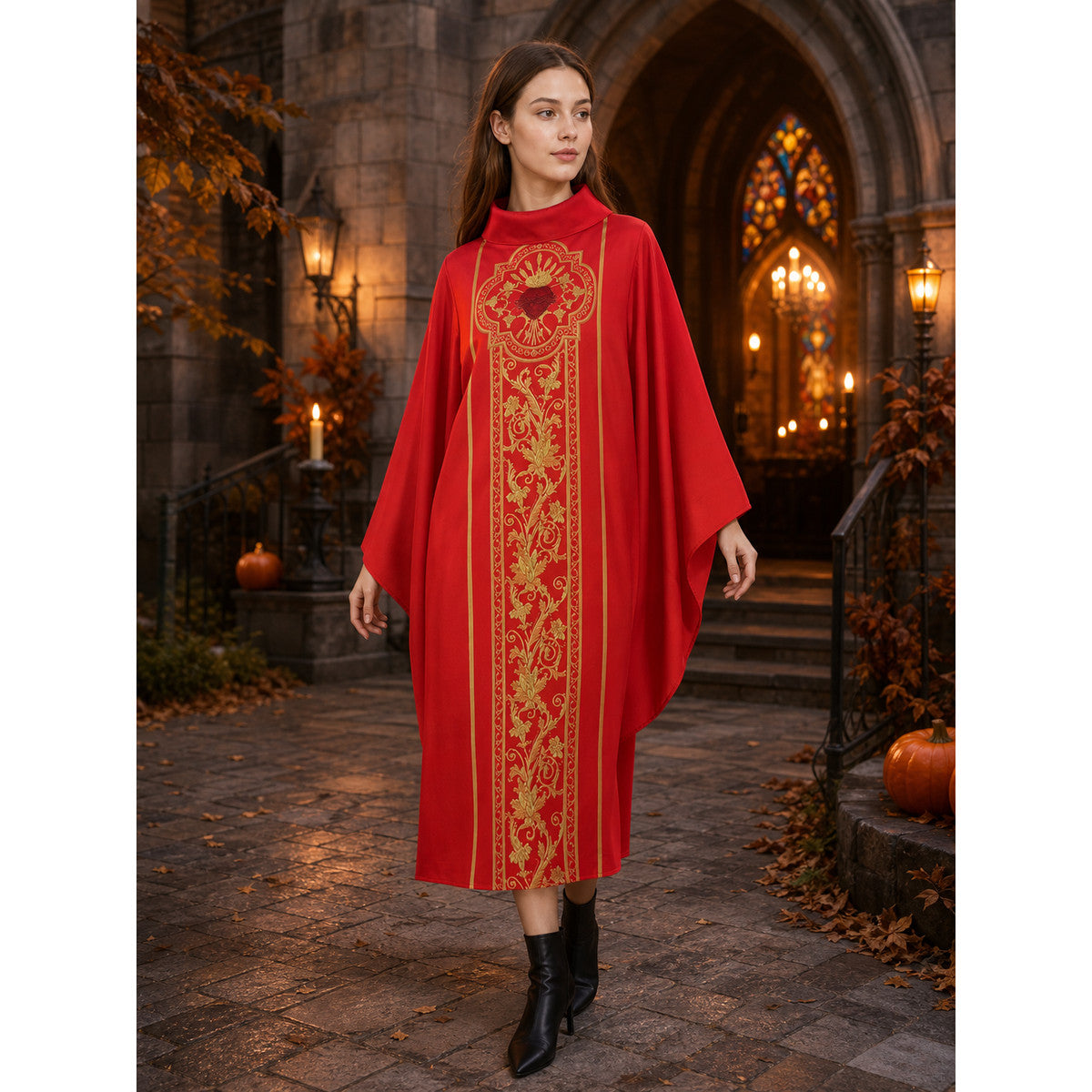 Cosplay Robe Costume with Gold Accents