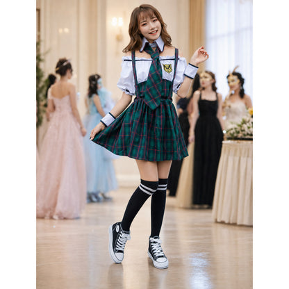 School Uniform–Style Stage Costume with Tie