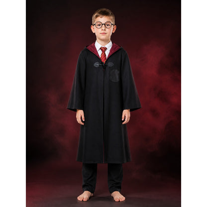 Children's Wizard Costume Set, Hooded Robe, Shirt, Pants, Tie and Glasses main product view