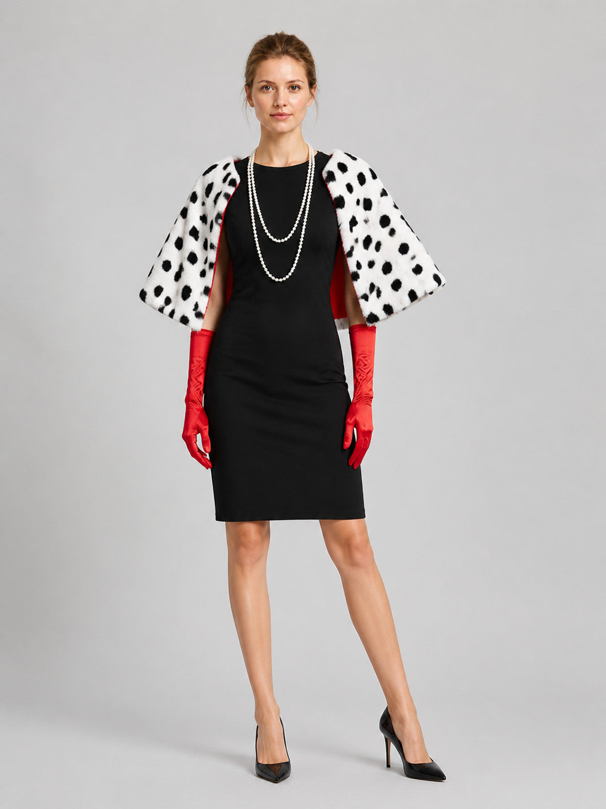 Cosplay Costume with Dress and Spotted Cape Costume Dresses detail