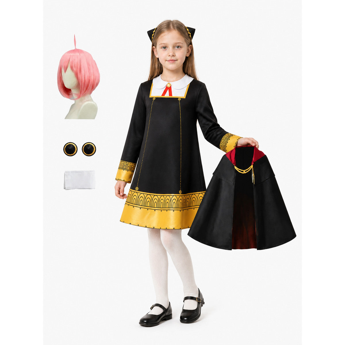 Anya Forger Cosplay Costume with Cape from SPY x FAMILY Costume Capes detail