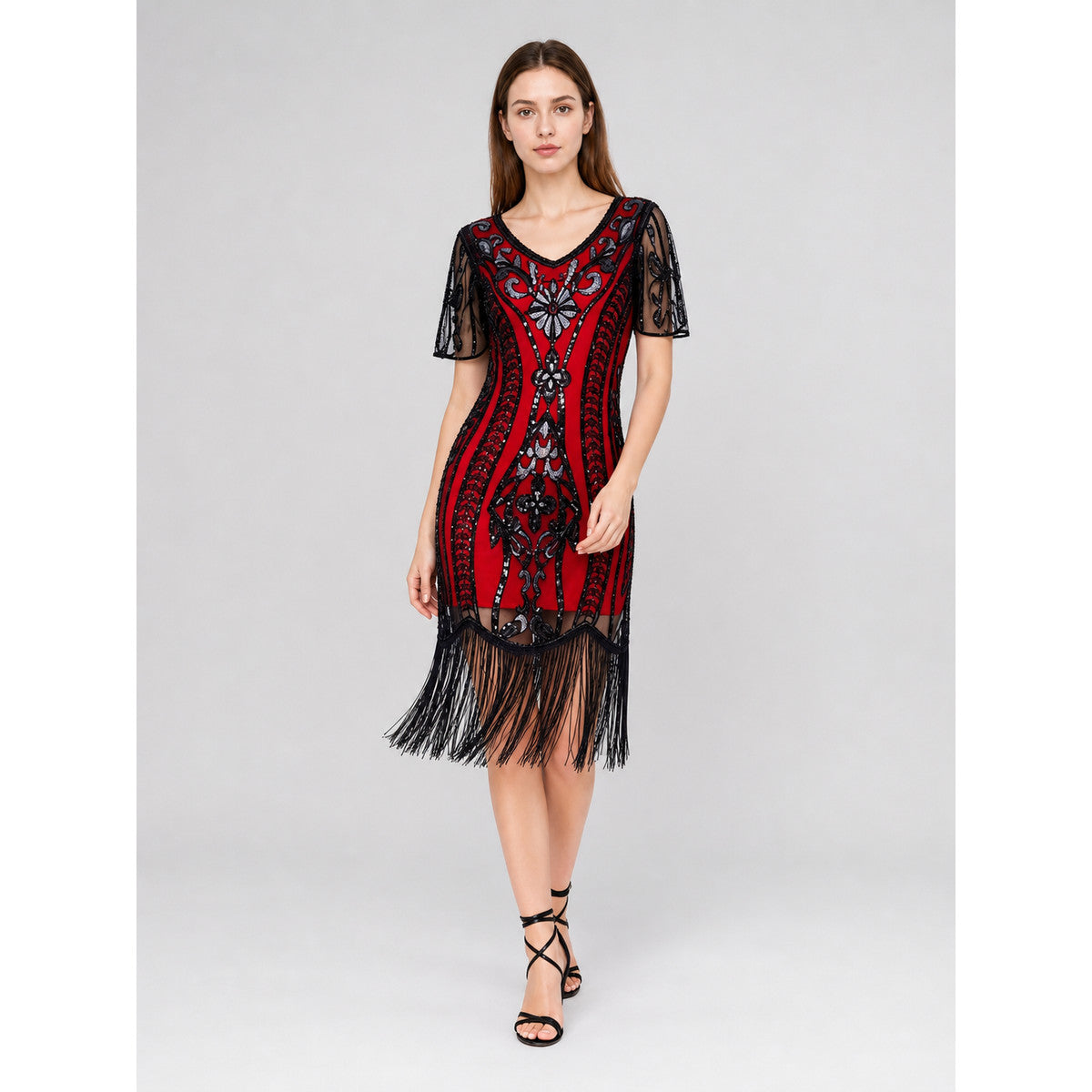 Vintage Fringe and Sequin Flapper Dress