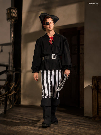 Caribbean Captain Pirate Costume for Cosplay and Stage lifestyle view