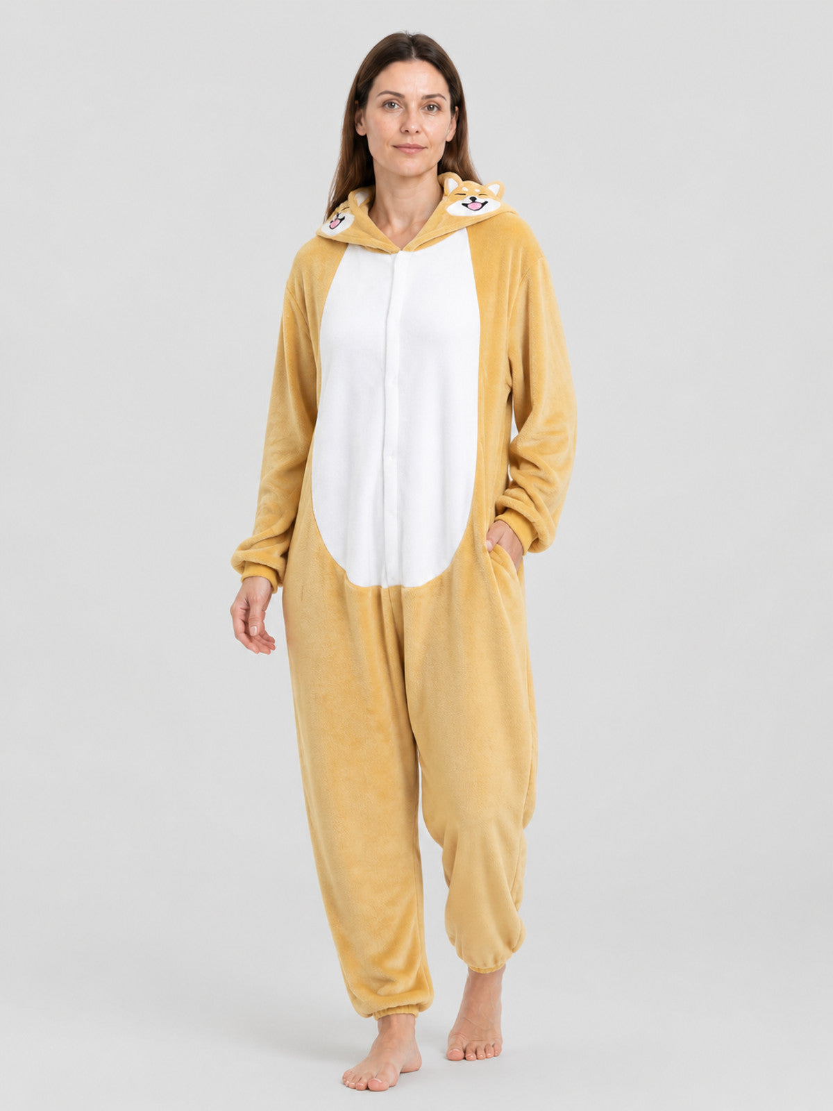 Husky Hooded Flannel Pajama Jumpsuit product detail