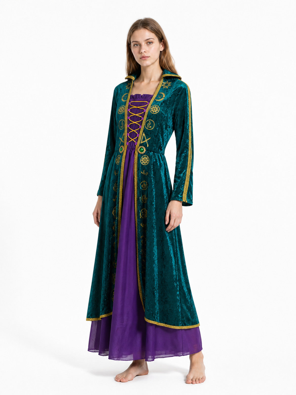 Long-Sleeve Lace-Up Cosplay Dress