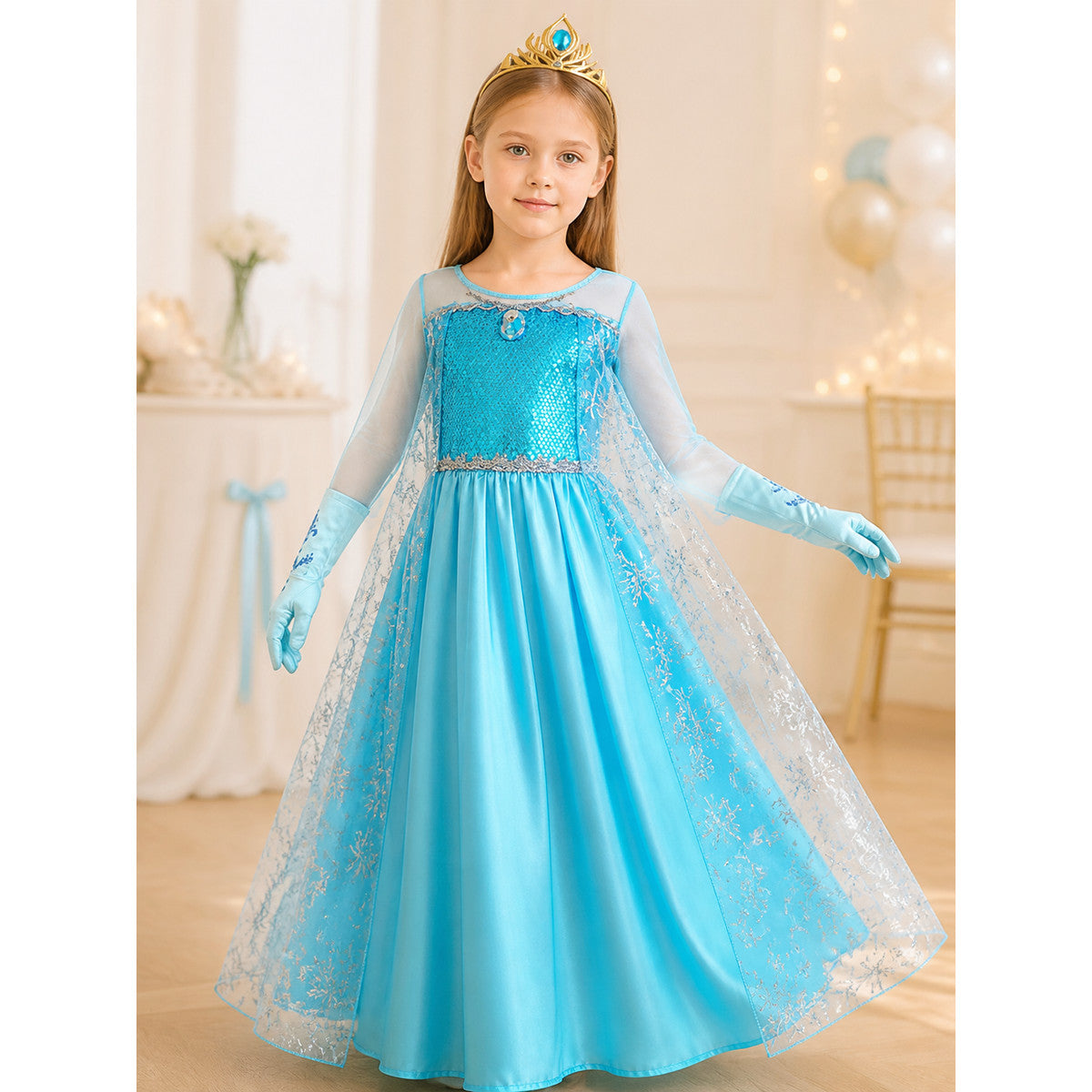 Princess Costume with Snowflakes for Halloween lifestyle view