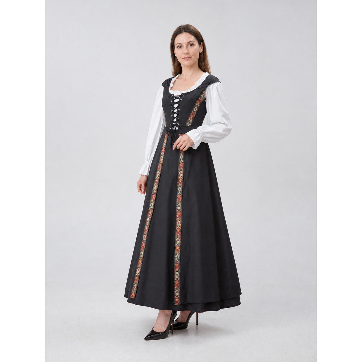 Historical Costume: Long Black Dress with Lace-Up Detail lifestyle