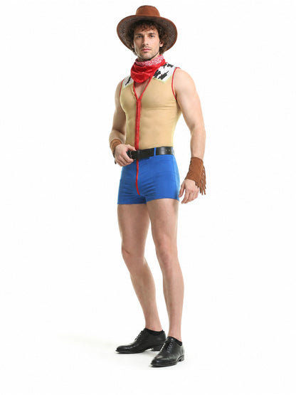 Cowboy Costume with Vest and Shorts for Role-Playing