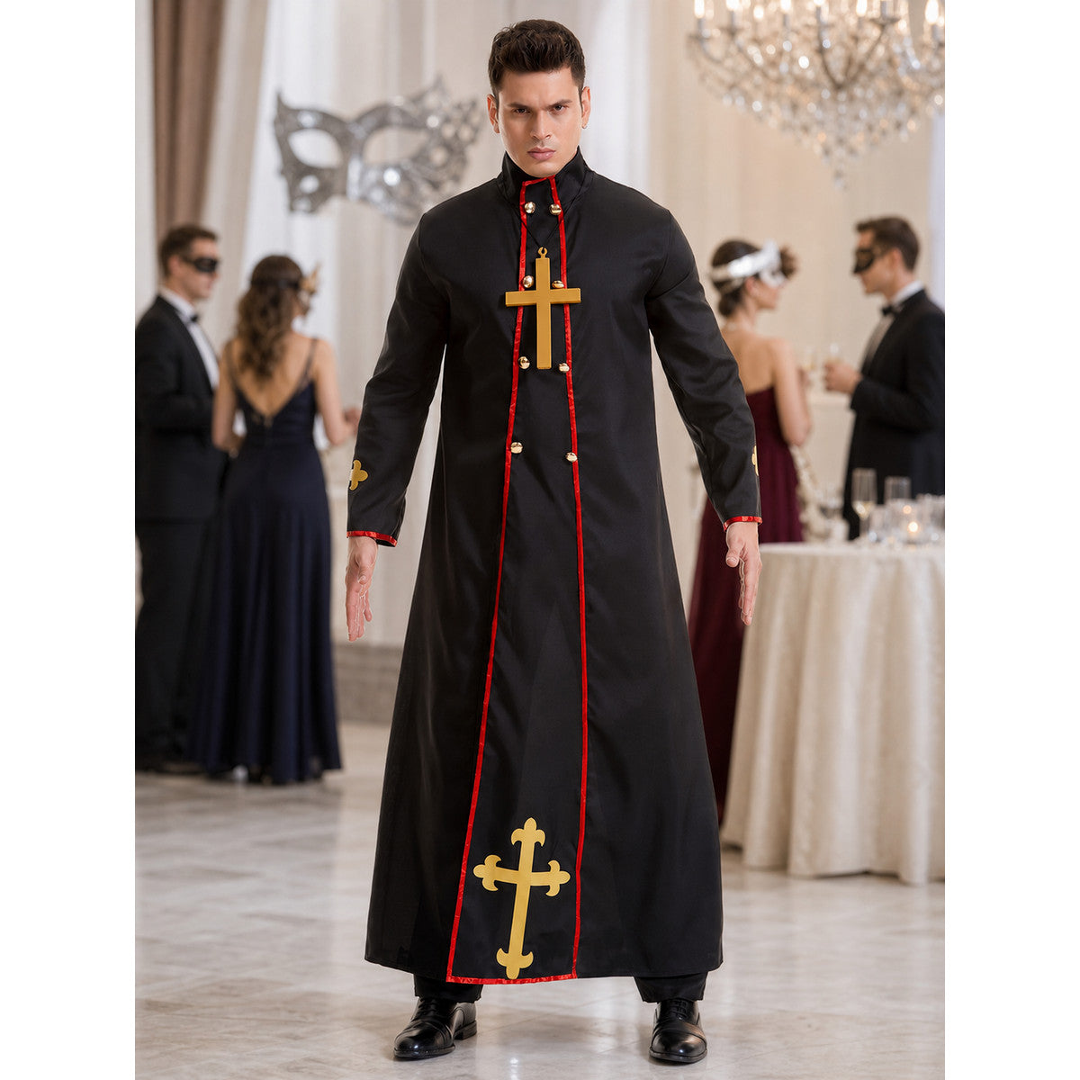 Religious Robe with Crosses and Red Trim
