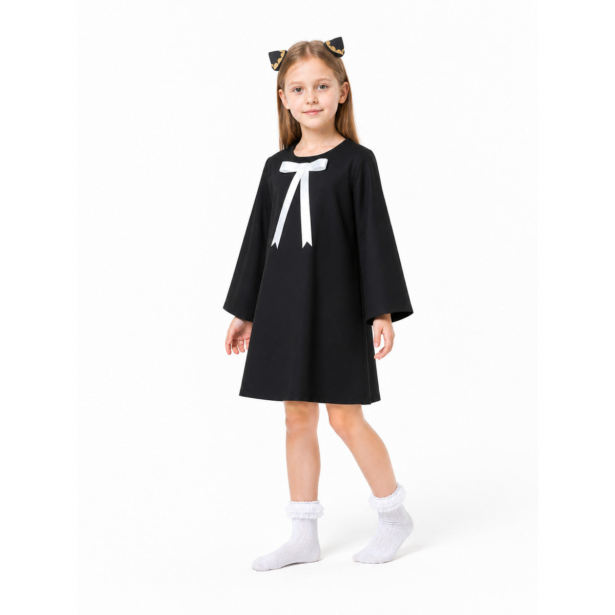 Anya Forger cosplay dress with cat ears and bow Costume Dresses detail