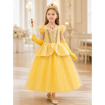 Princess Costume with Yellow Dress for Halloween lifestyle view