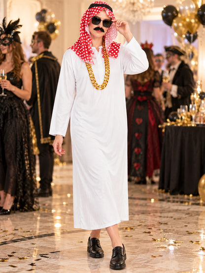 Costume with White Robe, Headscarf, Glasses, and Chain lifestyle view