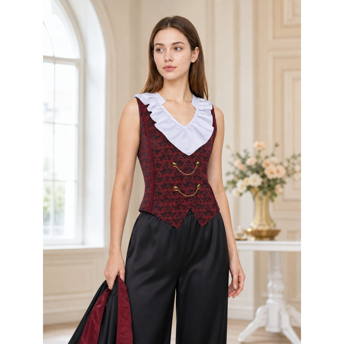 Cosplay Costume: Cloak, Top, Pants, Chain lifestyle view