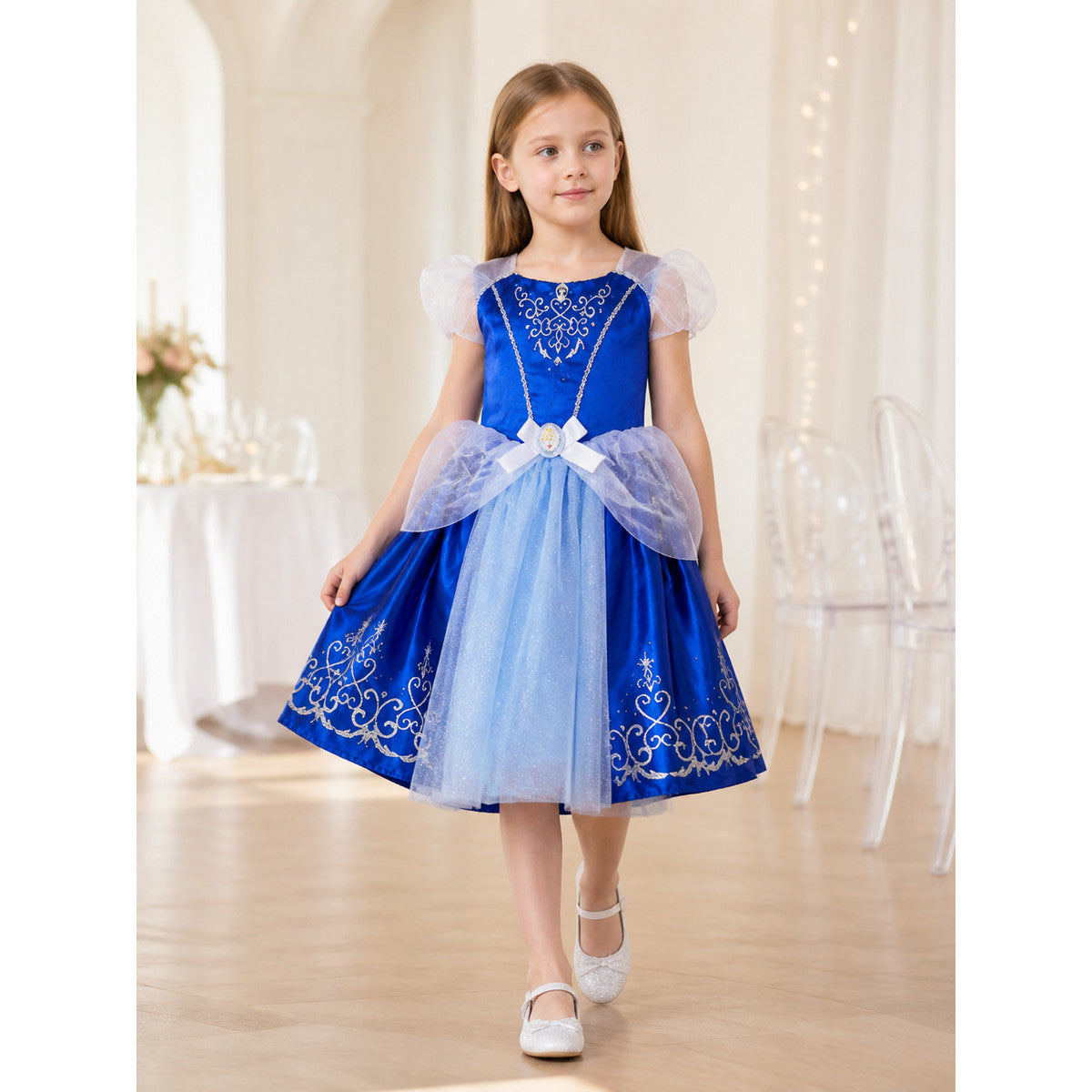 Blue Princess Costume with Silver Pattern lifestyle view