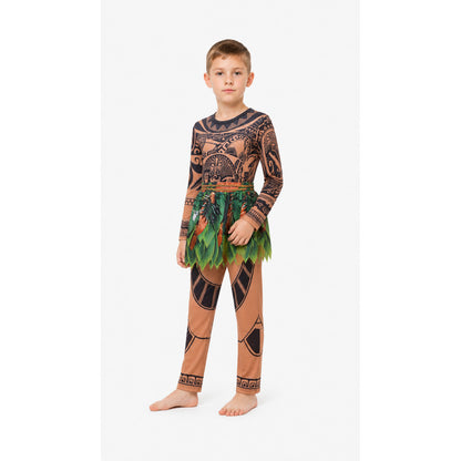 Carnival Jumpsuit with Tattoo Print and Feathers Costumes detail