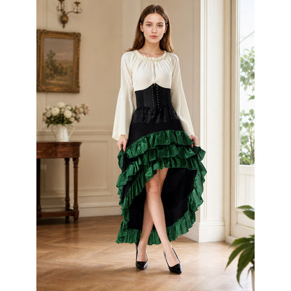 Asymmetrical Costume Dress with Ruffles and Lacing lifestyle