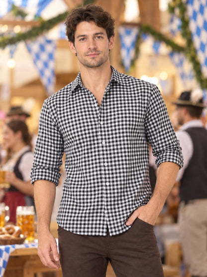Black and White Checkered Shirt for Oktoberfest