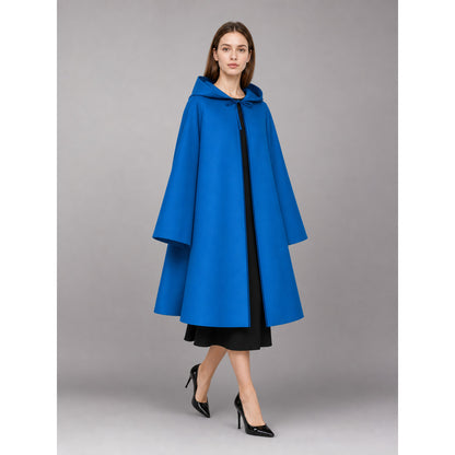Blue Carnival Cloak with Hood and Zipper