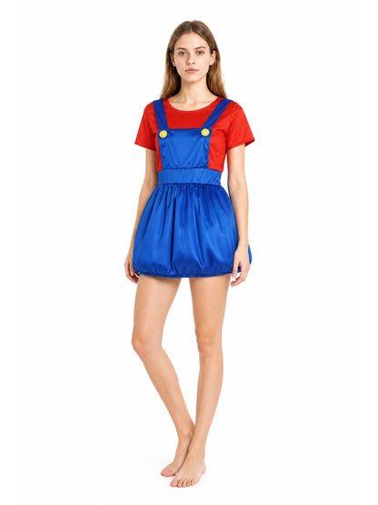 Mario Carnival Costume, Red and Blue Jumpsuit Costumes detail