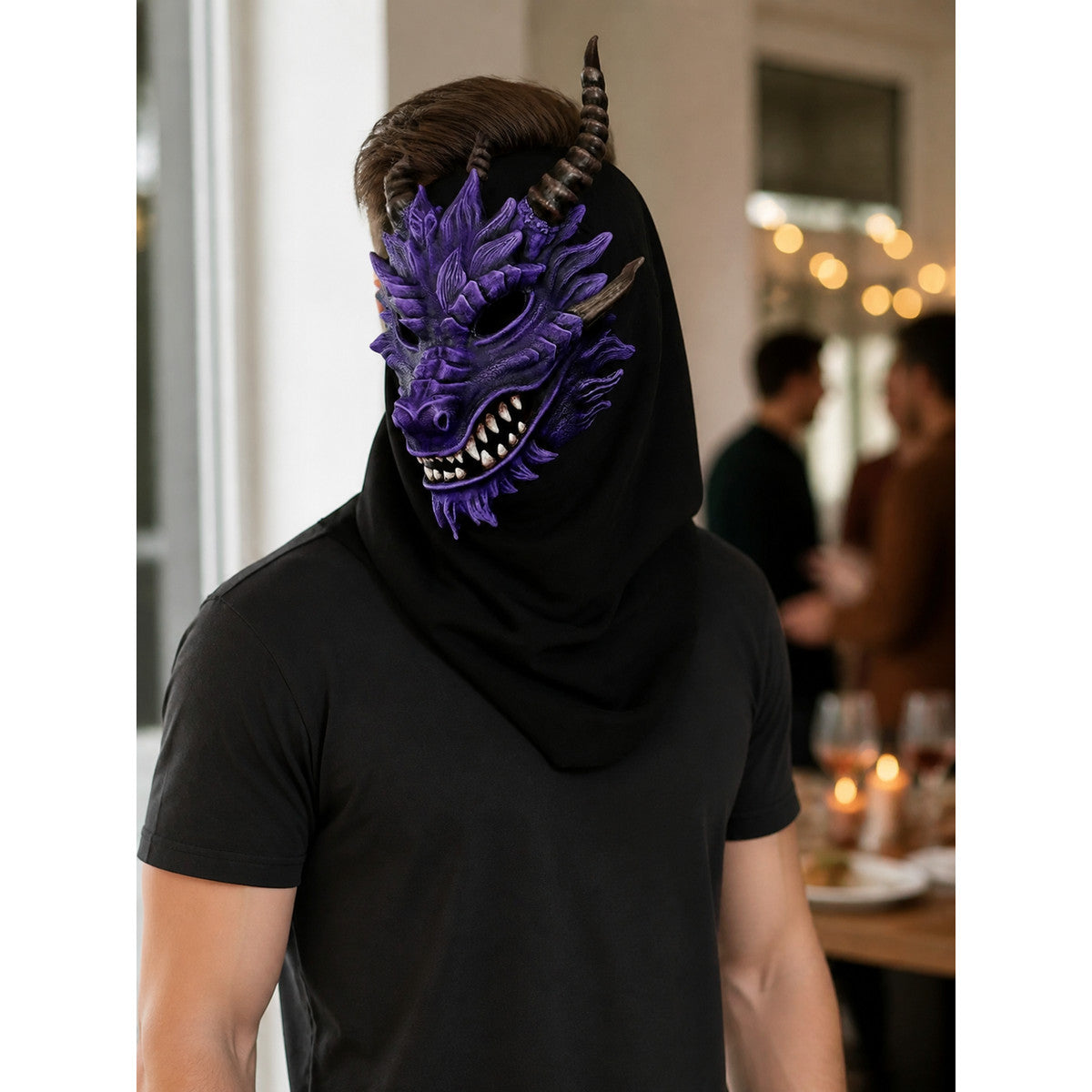 Purple Dragon Carnival Headpiece for Halloween lifestyle view