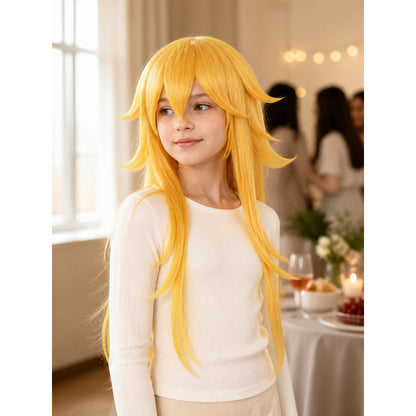 Golden Carnival Wig for Halloween and Cosplay lifestyle view