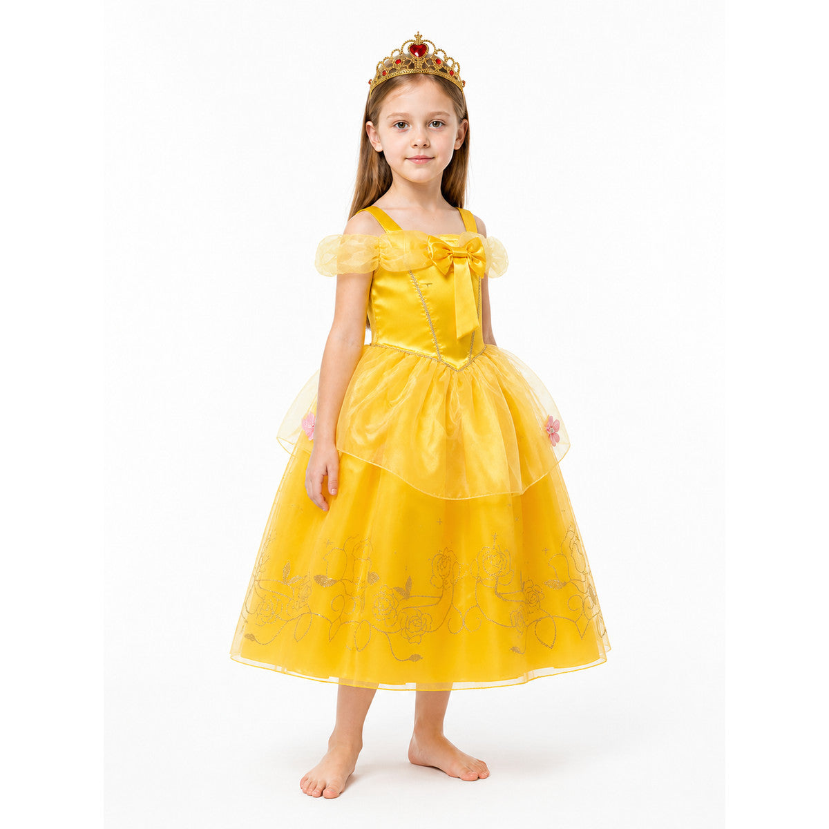 Princess dress with crown and bow for Halloween Costume Dresses detail