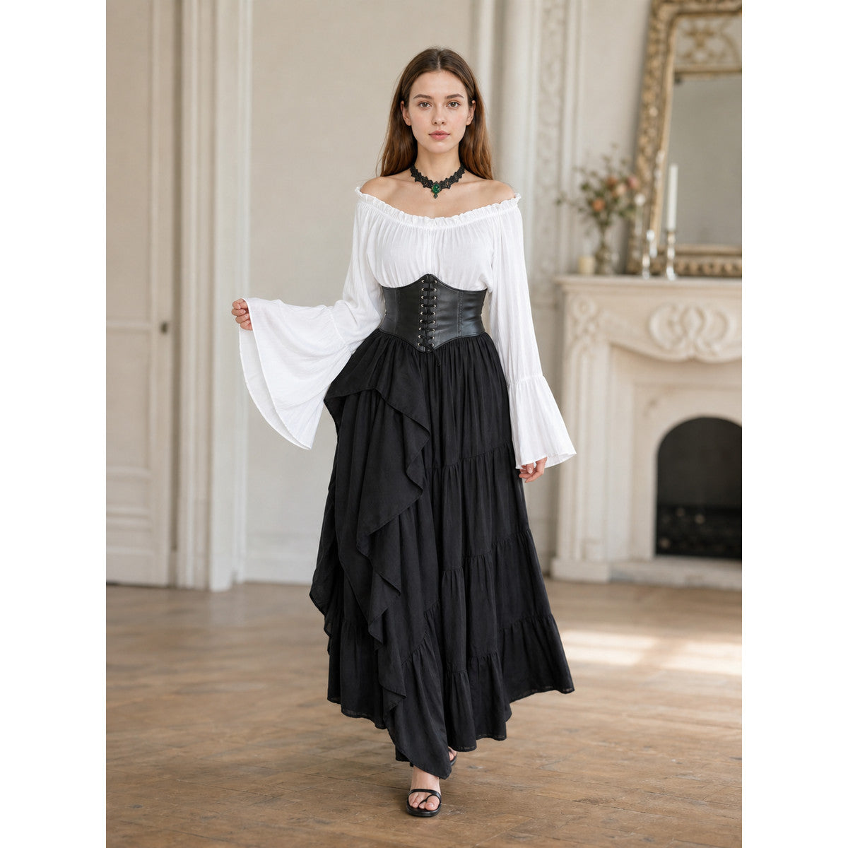 Three-Piece Gothic Costume with Corset