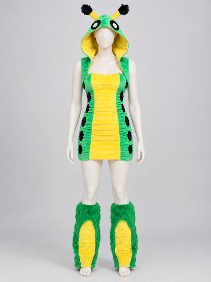 Caterpillar Costume with Hood and Leg Warmers