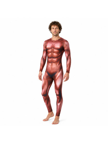 Muscle 3D-Print Bodysuit with Long Sleeves product detail
