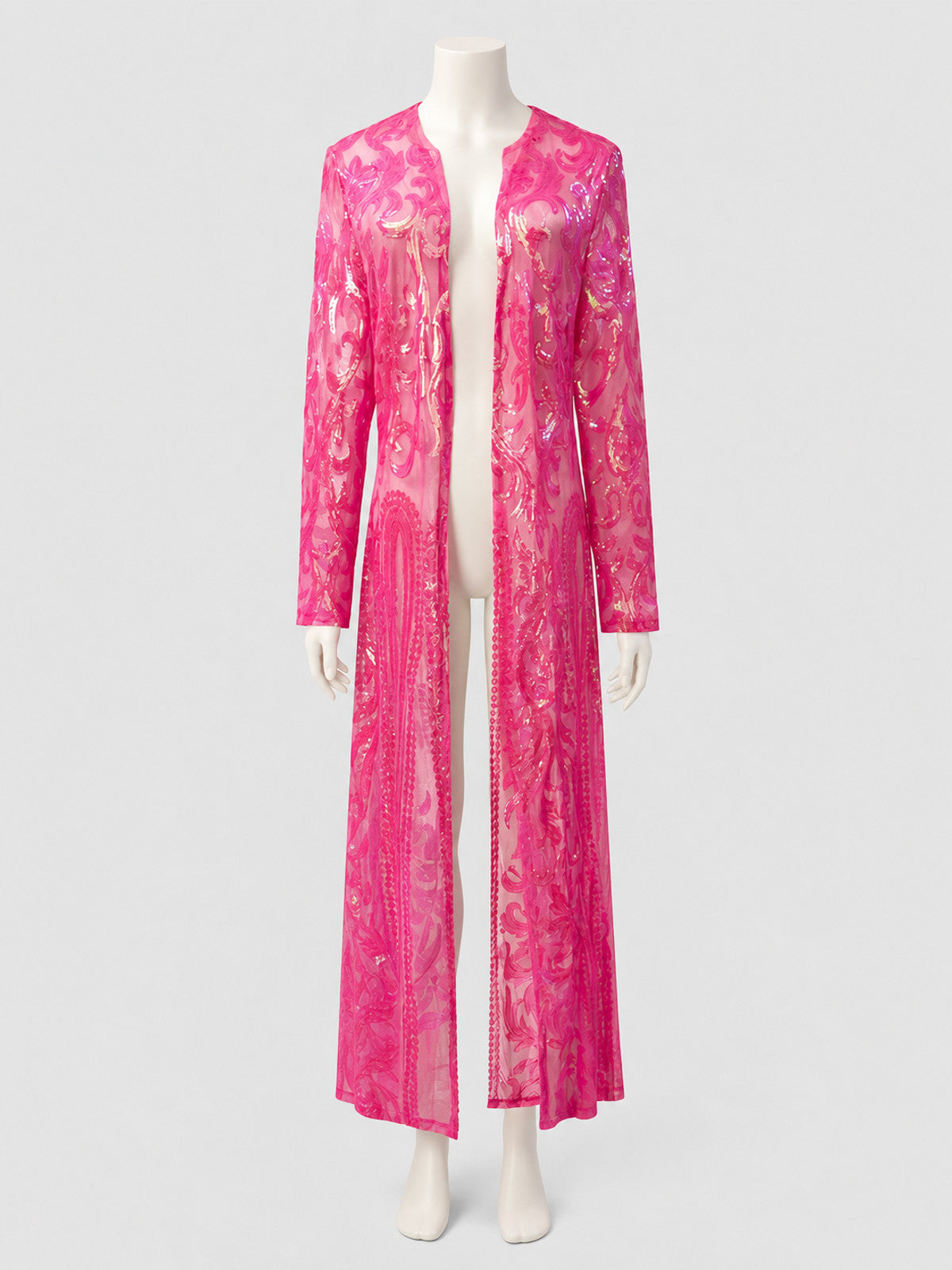 Long Cardigan with Sequins and Baroque Embroidery product detail