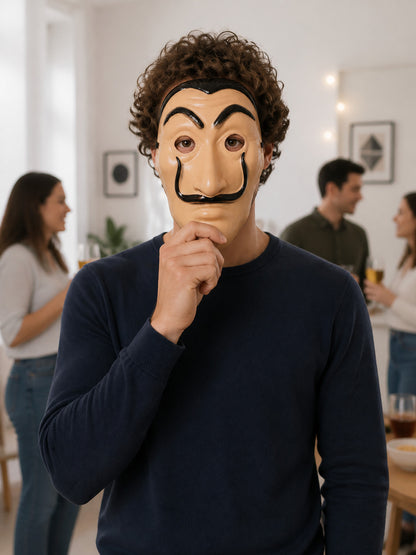 Carnival Mask with Mustache and Long Nose lifestyle view