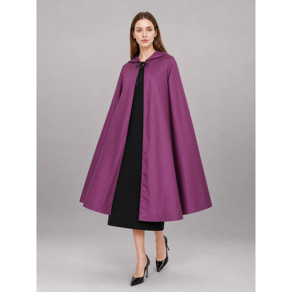 Purple Hooded Zip-Up Cloak for Halloween occasion guide