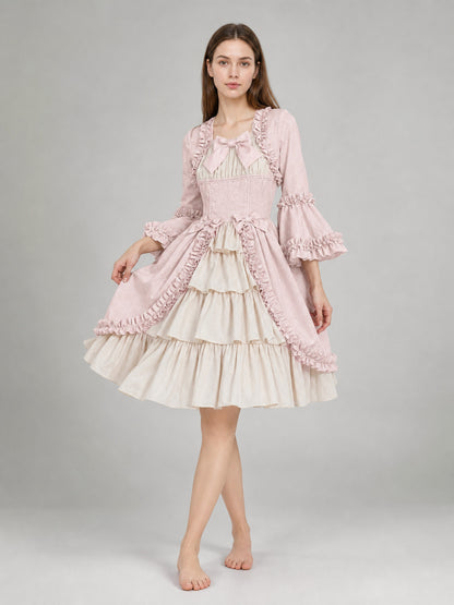Vintage Rococo-Style Gothic Dress with Ruffles