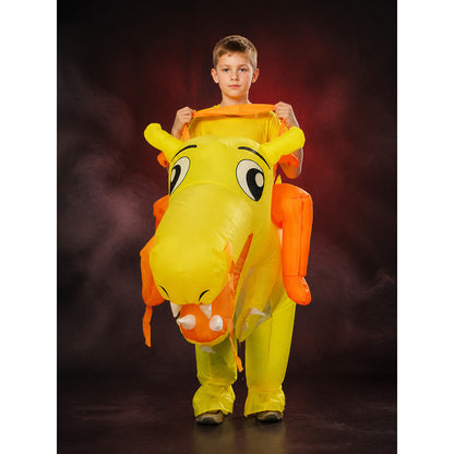 Kids Inflatable Dinosaur Costume, Cartoon Animal Onesie for Halloween main product view