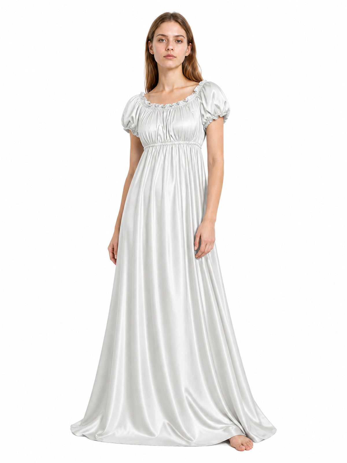 Long White Ball Gown for Cosplay Costume Dresses detail