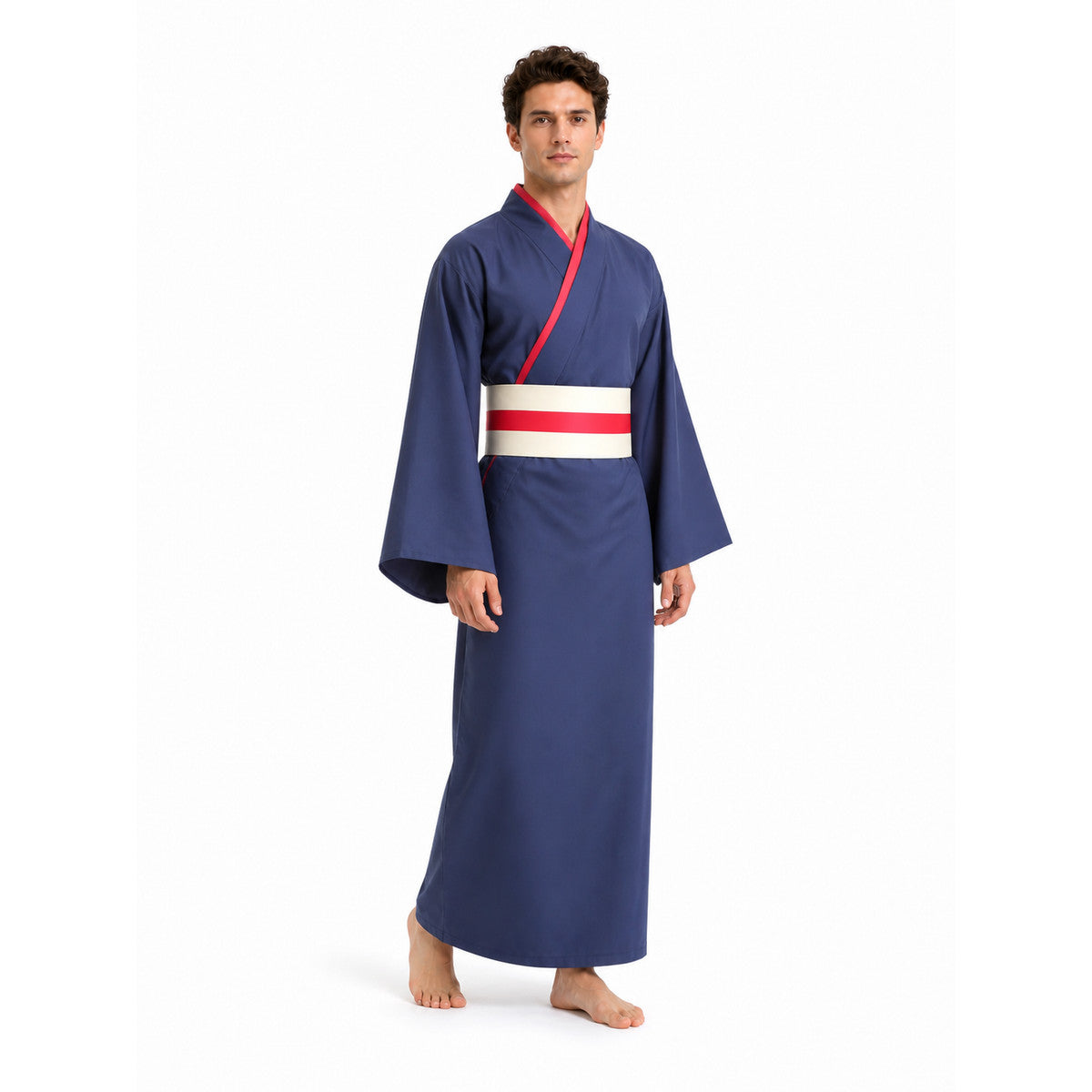 Long Tomoe Cosplay Kimono with Wide Sleeves Costumes detail