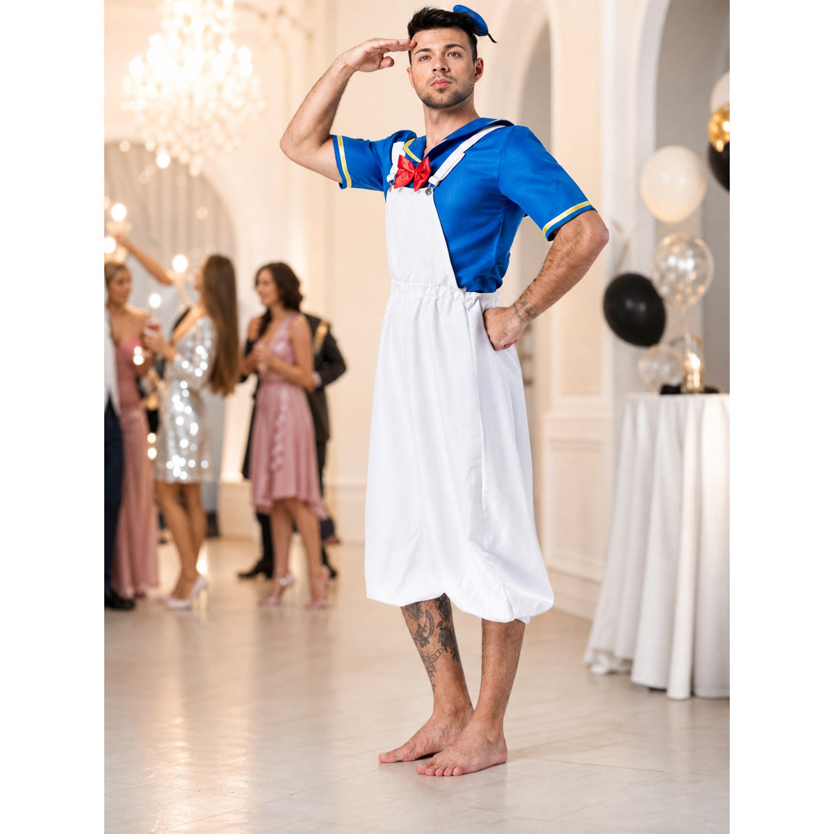 Carnival Cosplay Costume: Blue Uniform with Tie