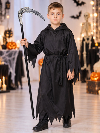 Black Detachable Reaper Scythe Prop with Silver Blade, 117 cm