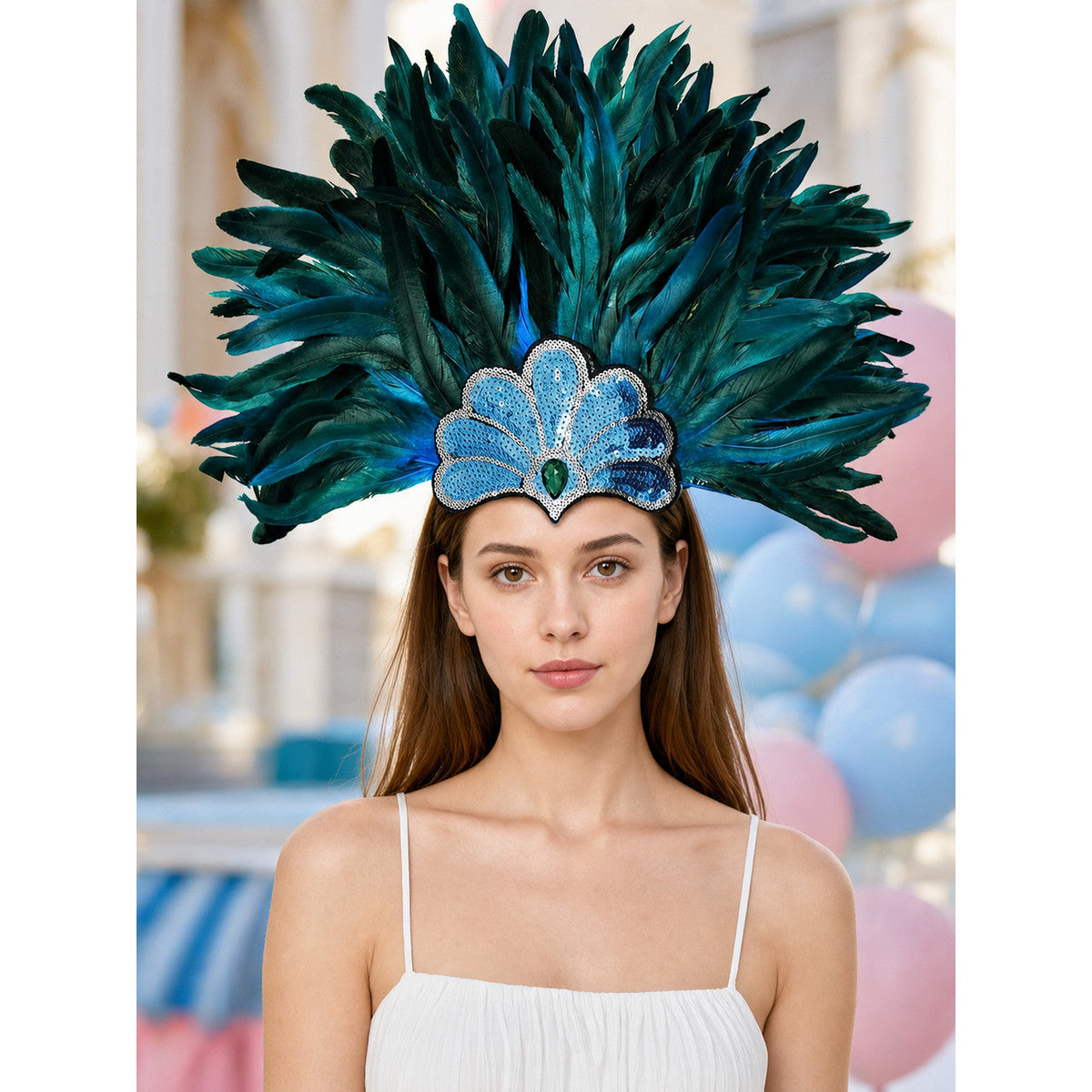 Carnival Feather and Sequin Headpiece lifestyle view 2