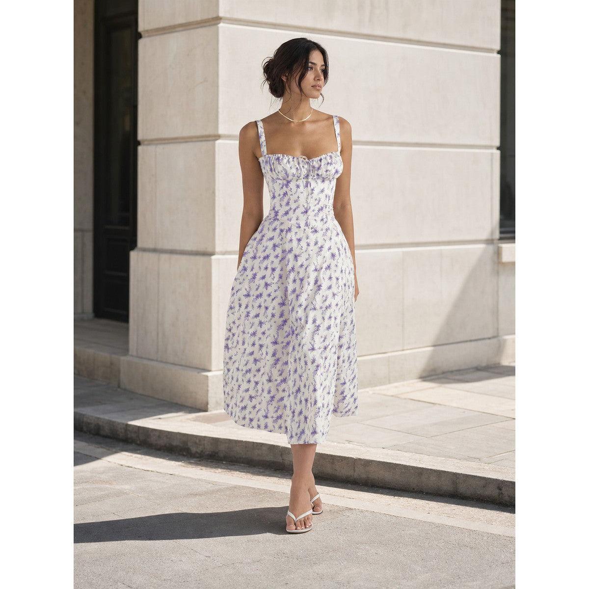 Women's floral sundress with thin straps