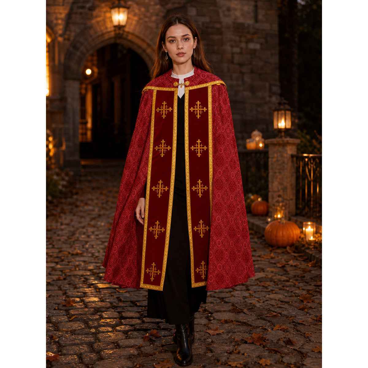 Ritual Cape with Crosses and Gold Trim