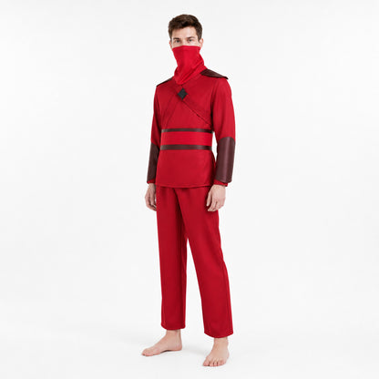 Spider-Man Cosplay Costume, Red, with Accessories on-model front view