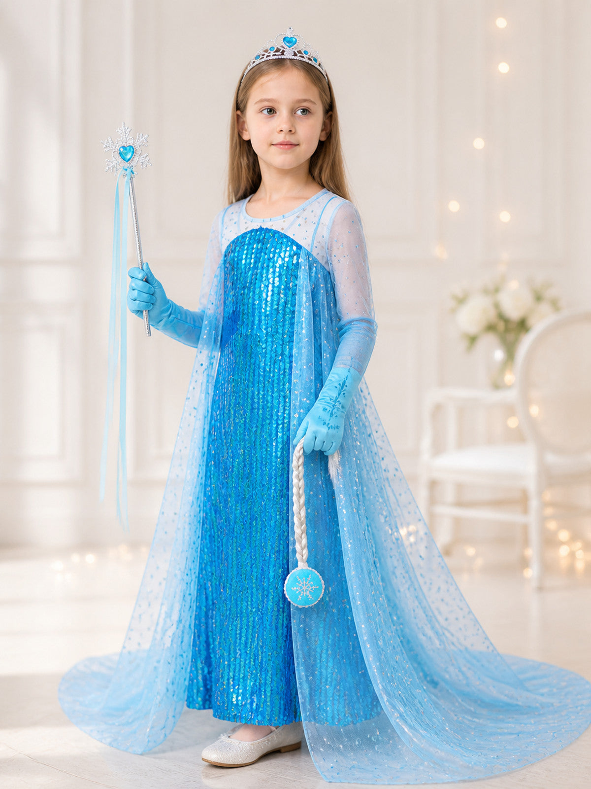 Snow Queen Costume with Accessories lifestyle view