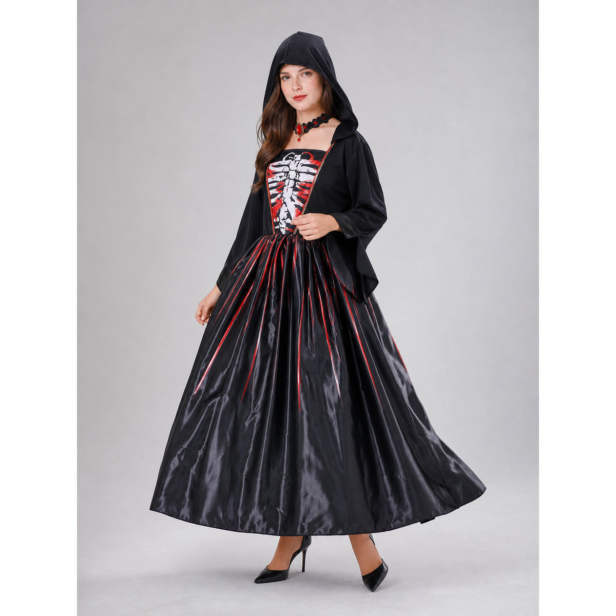 Cosplay Costume: Hooded Dress with Necklace
