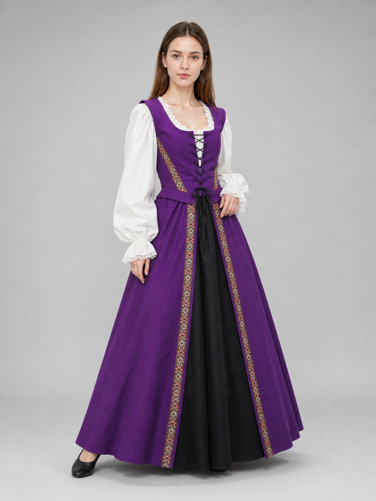 Renaissance Medieval-Style Dress with Lacing