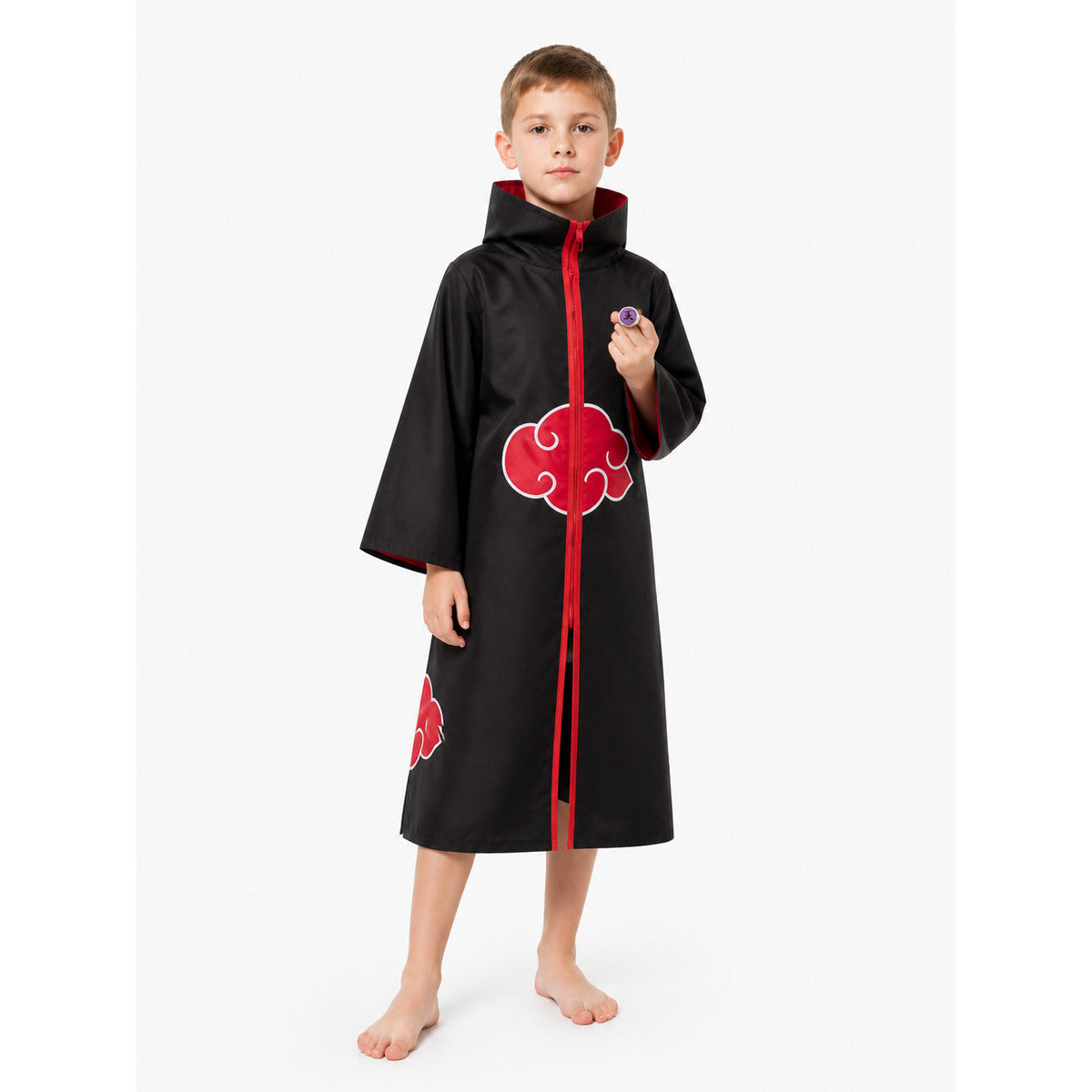 Children’s Naruto Akatsuki Costume, Cloak with Red Clouds product detail